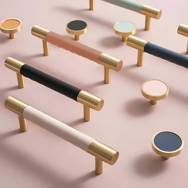 Brass Leather Cabinet Pulls