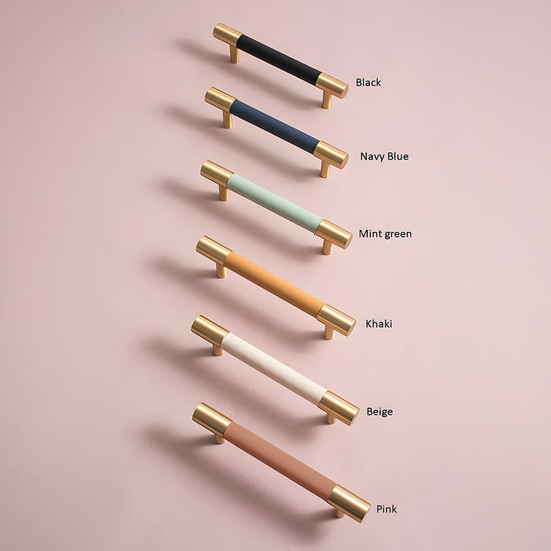 Brass Leather Cabinet Pulls