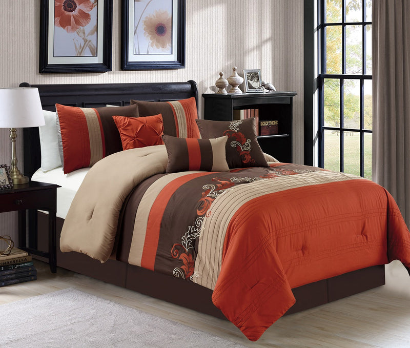 Napa Embroidered Leaves Comforter Set