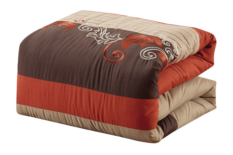 Napa Embroidered Leaves Comforter Set