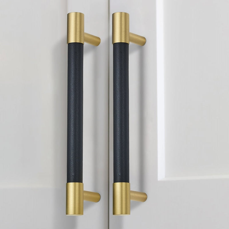 Brass Leather Cabinet Pulls