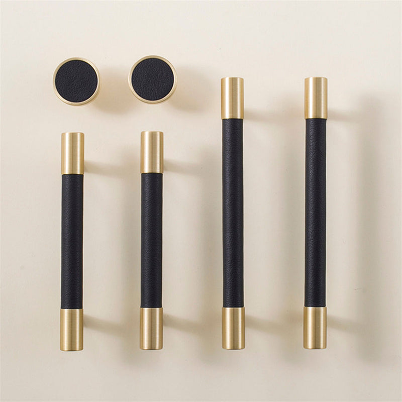 Brass Leather Cabinet Pulls