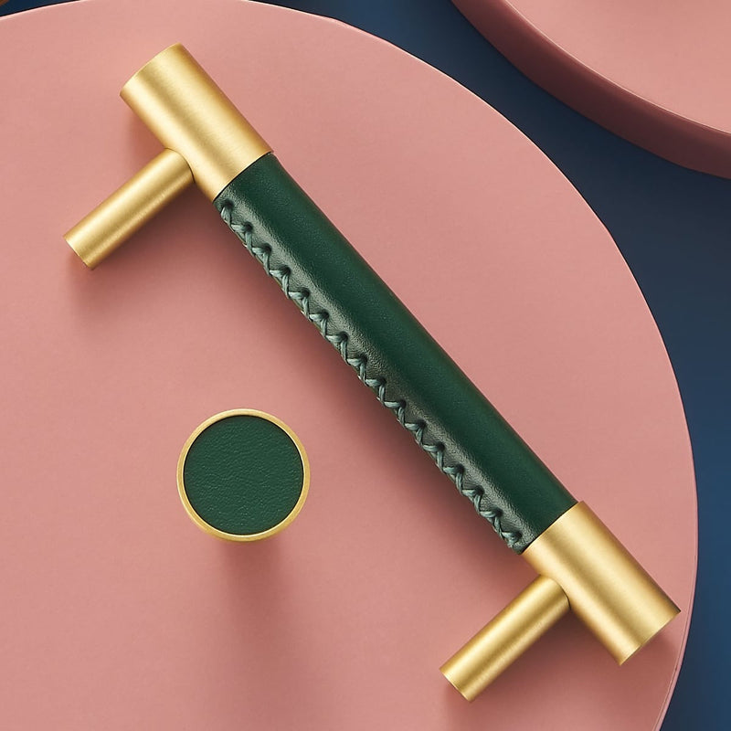 Brass Leather Cabinet Pulls