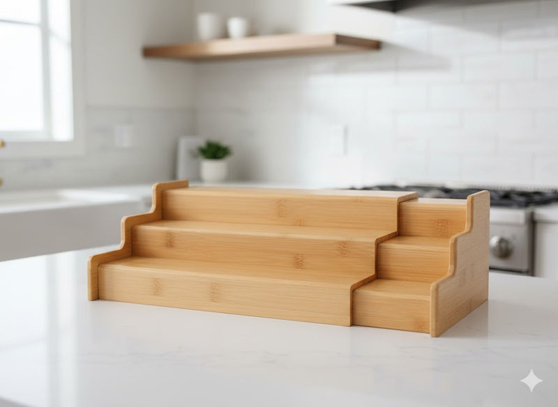 Expandable Natural Bamboo Spice Rack