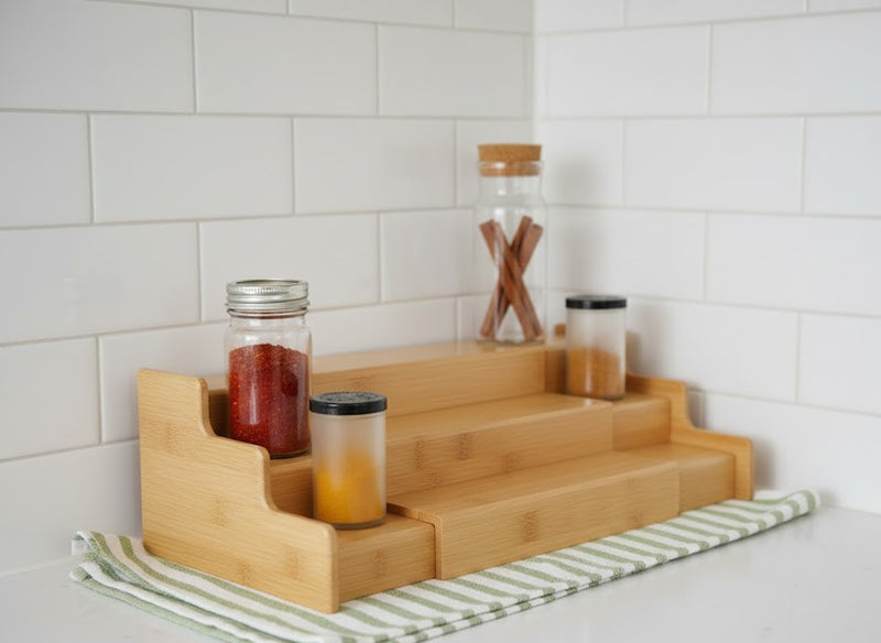 Expandable Natural Bamboo Spice Rack