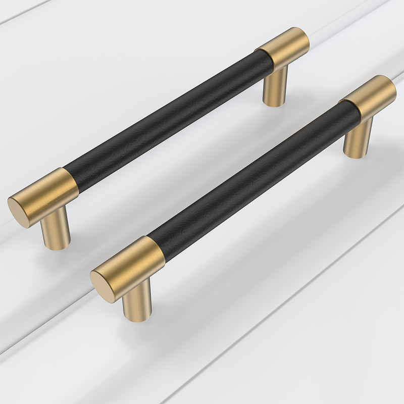 Brass Leather Cabinet Pulls