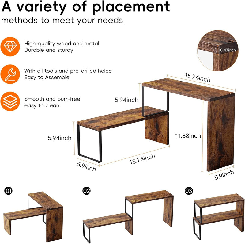 Stackable Corner Spice & Cabinet Organizer Shelf
