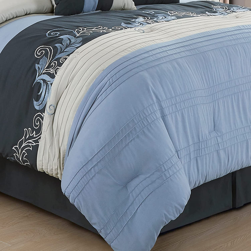 Napa Embroidered Leaves Comforter Set