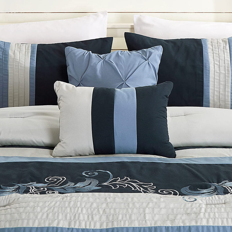 Napa Embroidered Leaves Comforter Set