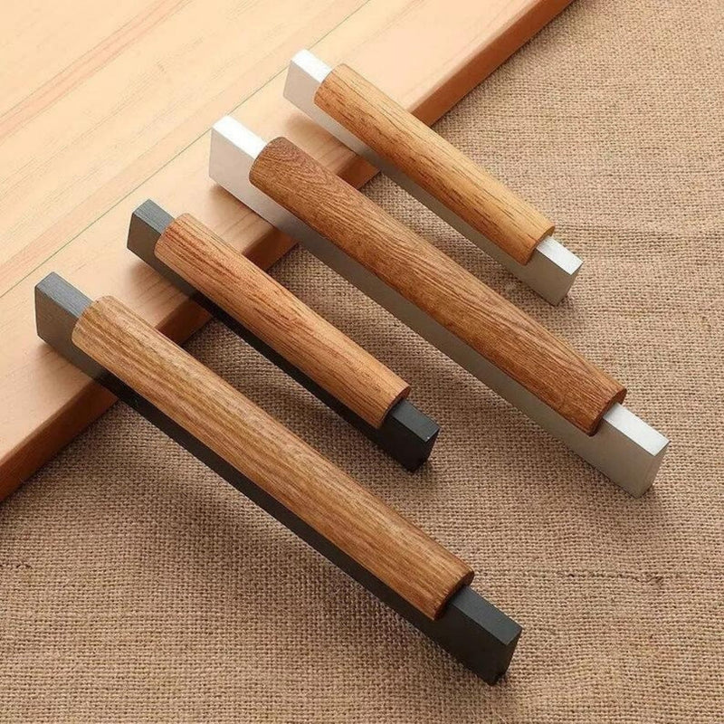 Wood & Metal Modern Cabinet Pulls