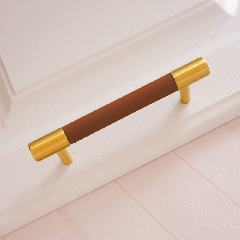 Brass Leather Cabinet Pulls
