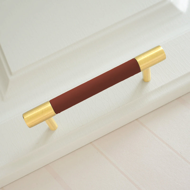 Brass Leather Cabinet Pulls