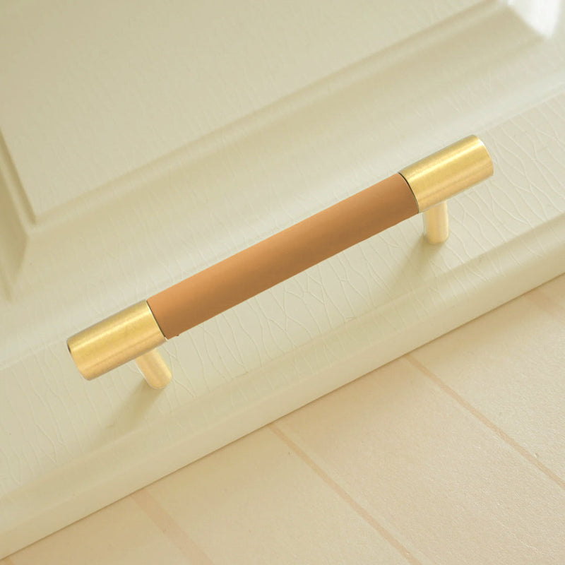 Brass Leather Cabinet Pulls