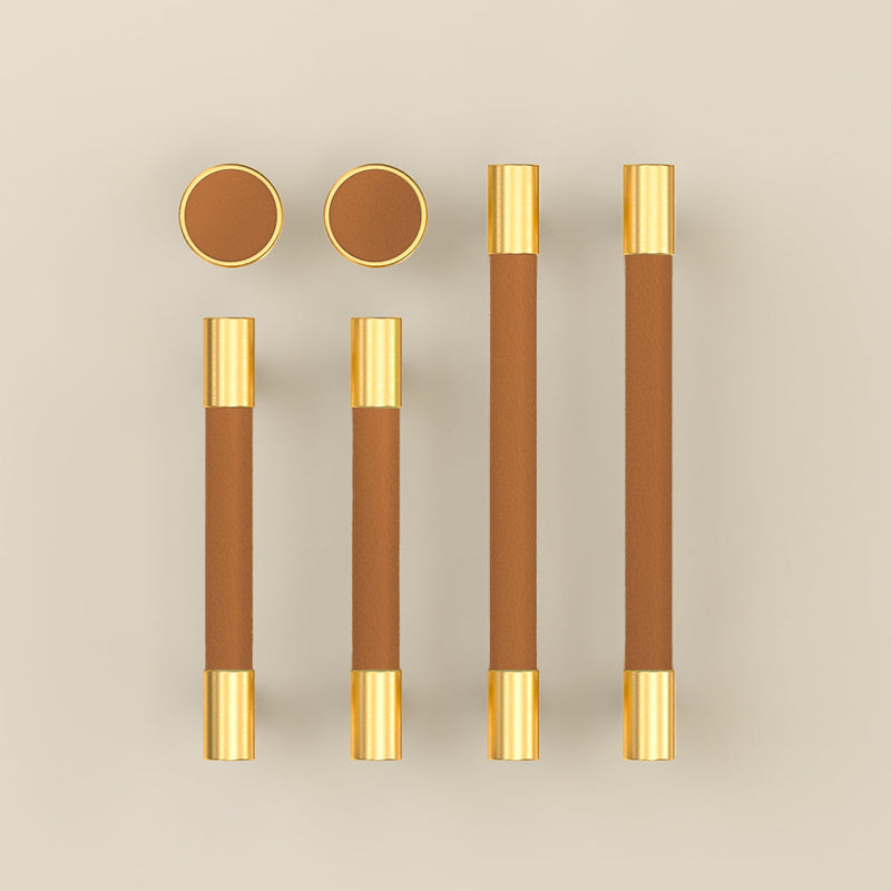 Brass Leather Cabinet Pulls