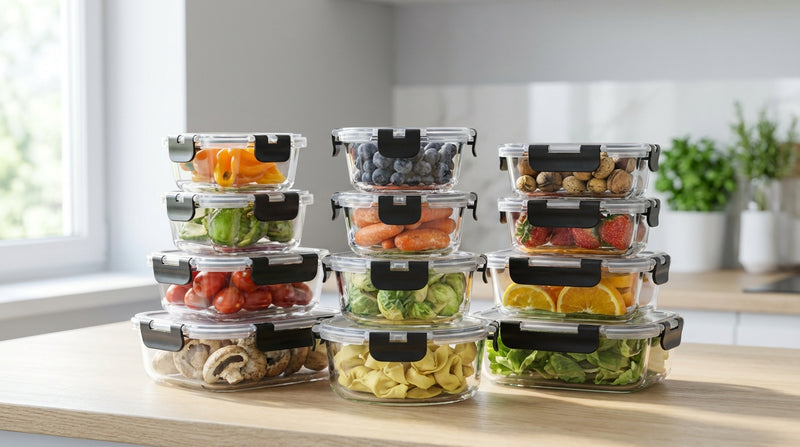 24 Piece Glass Food Storage Containers with Airtight Lids Set