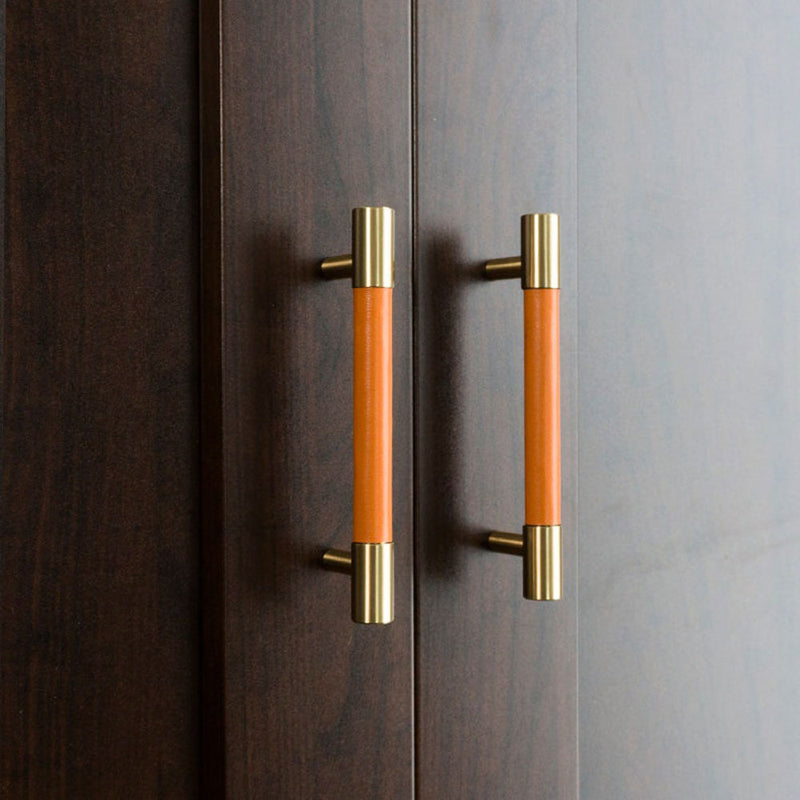 Brass Leather Cabinet Pulls