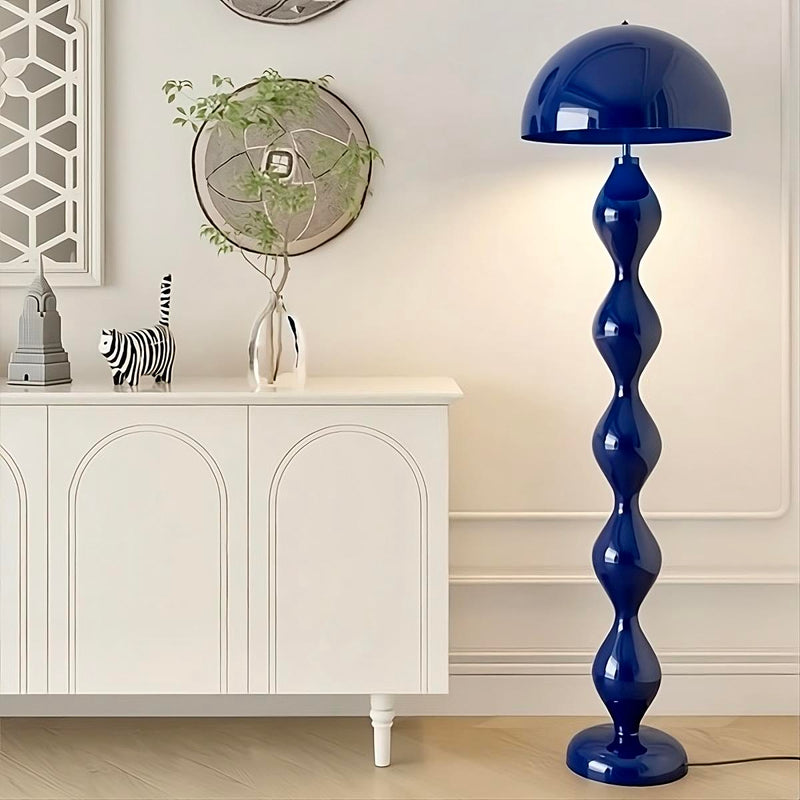 Mushroom Floor Lamp with Pleated Shade