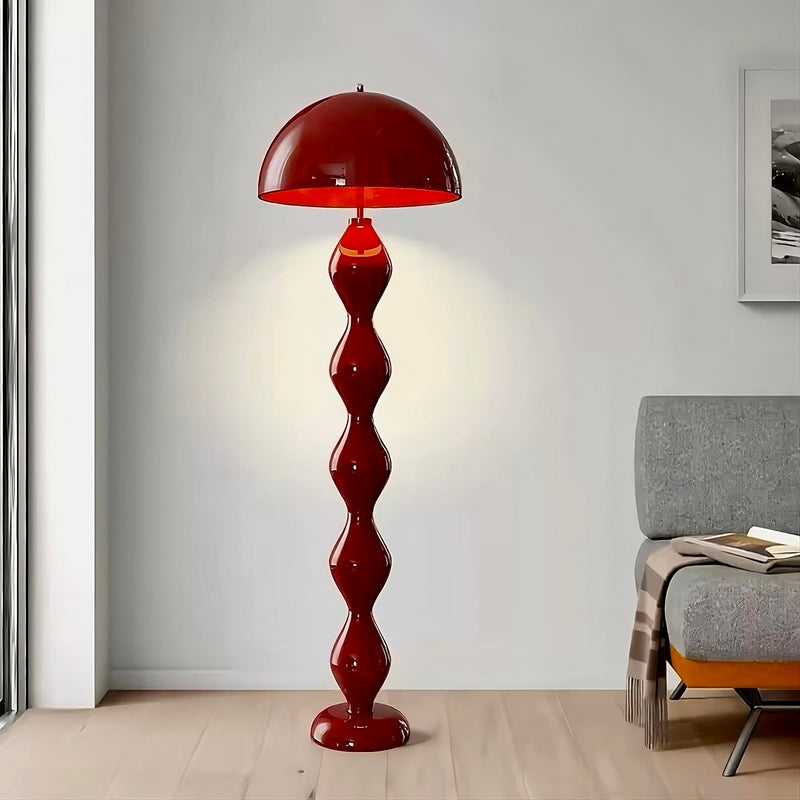 Mushroom Floor Lamp with Pleated Shade