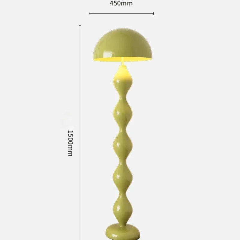 Mushroom Floor Lamp with Pleated Shade