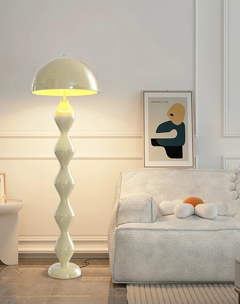 Mushroom Floor Lamp with Pleated Shade