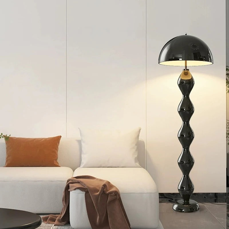 Mushroom Floor Lamp with Pleated Shade