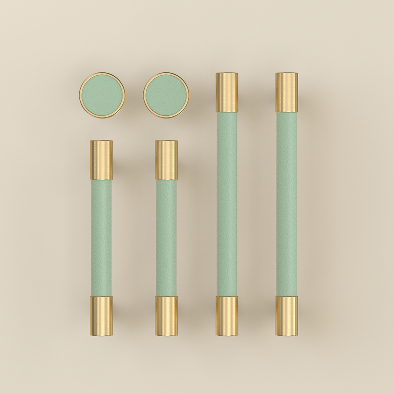 Brass Leather Cabinet Pulls