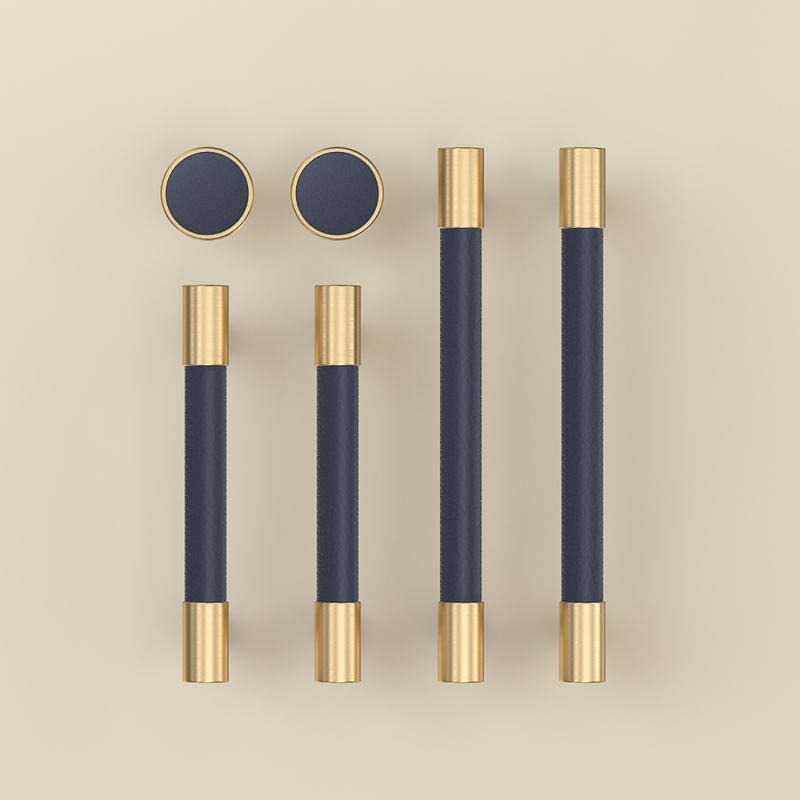 Brass Leather Cabinet Pulls