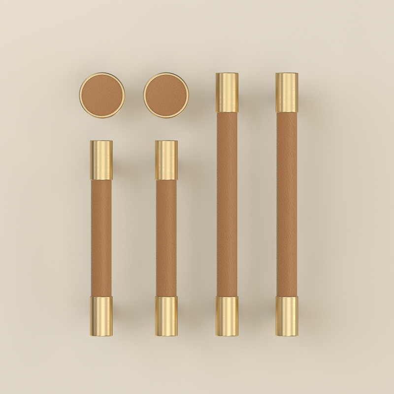 Brass Leather Cabinet Pulls