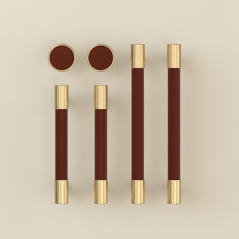 Brass Leather Cabinet Pulls