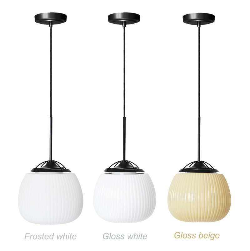 Lenglen Ribbed Glass Pendant Light