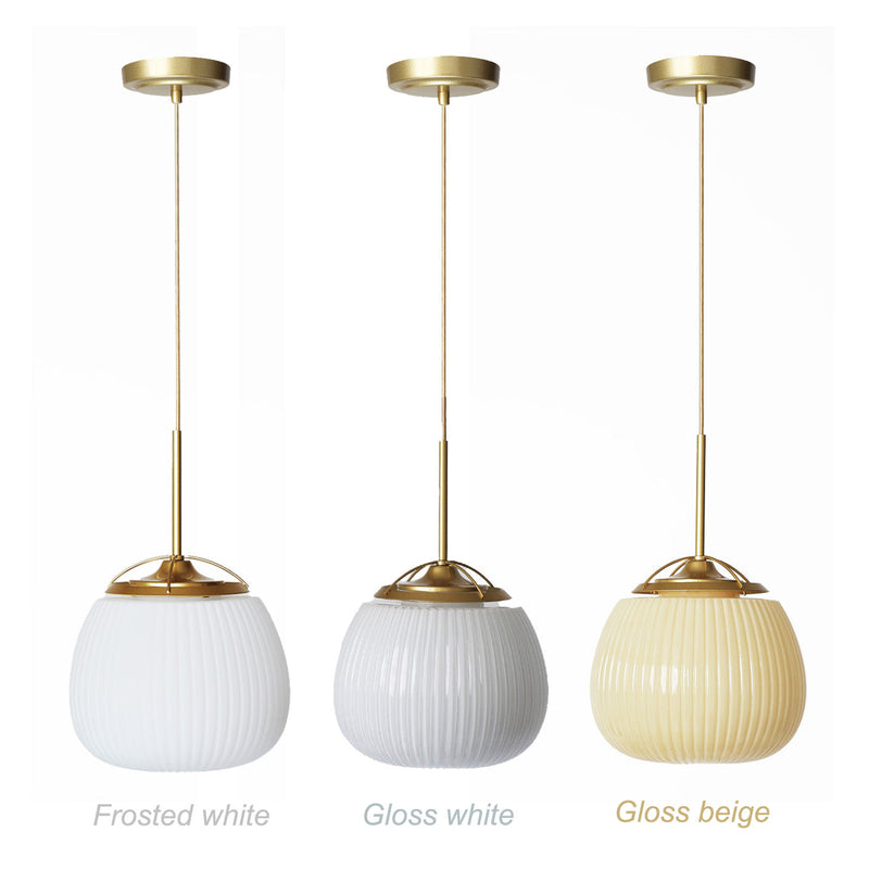 Lenglen Ribbed Glass Pendant Light