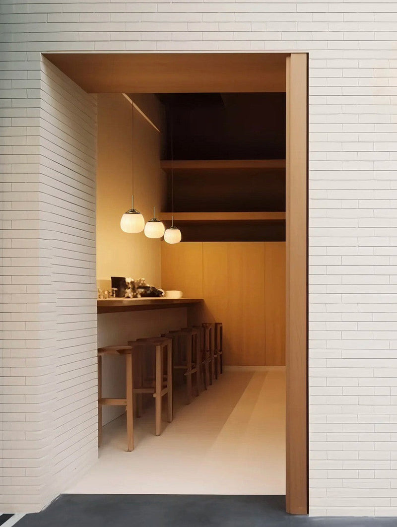 Lenglen Ribbed Glass Pendant Light