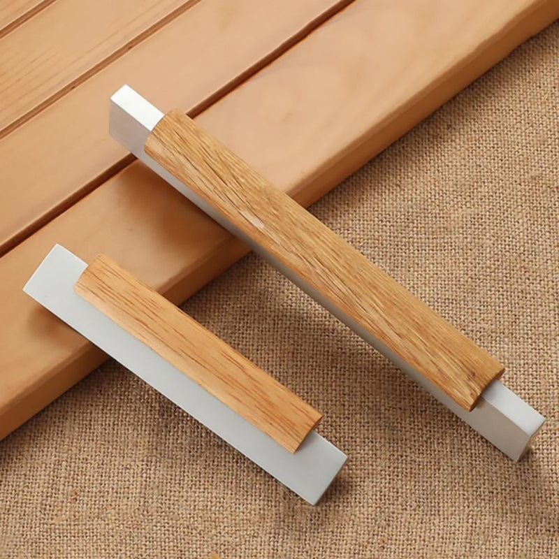 Wood & Metal Modern Cabinet Pulls