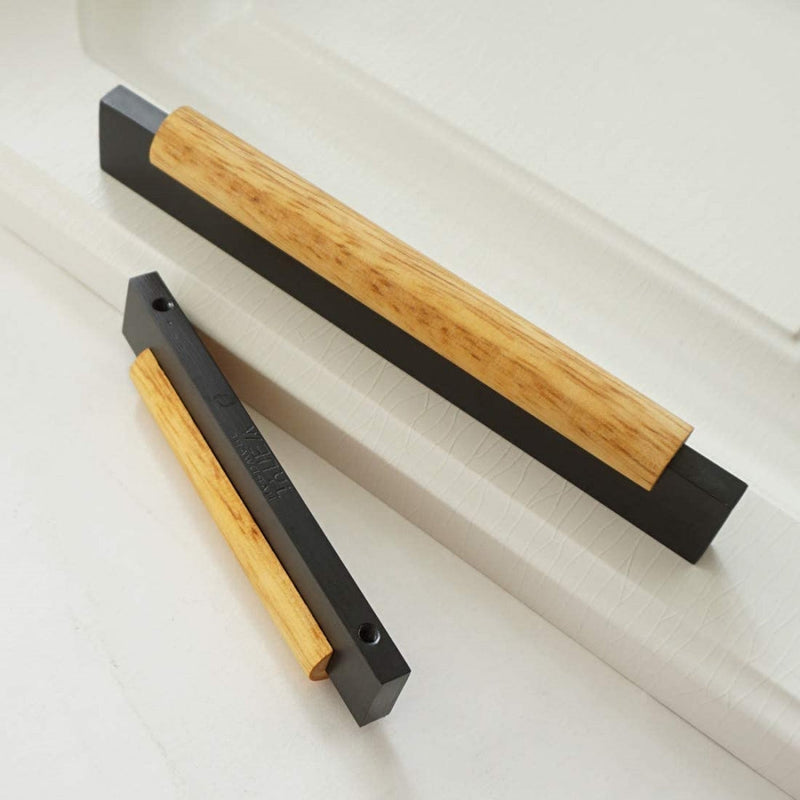 Wood & Metal Modern Cabinet Pulls
