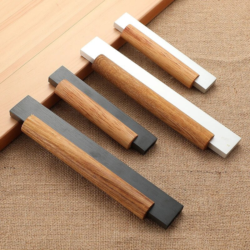 Wood & Metal Modern Cabinet Pulls