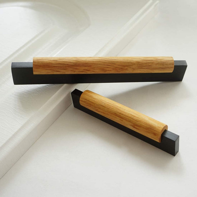 Wood & Metal Modern Cabinet Pulls