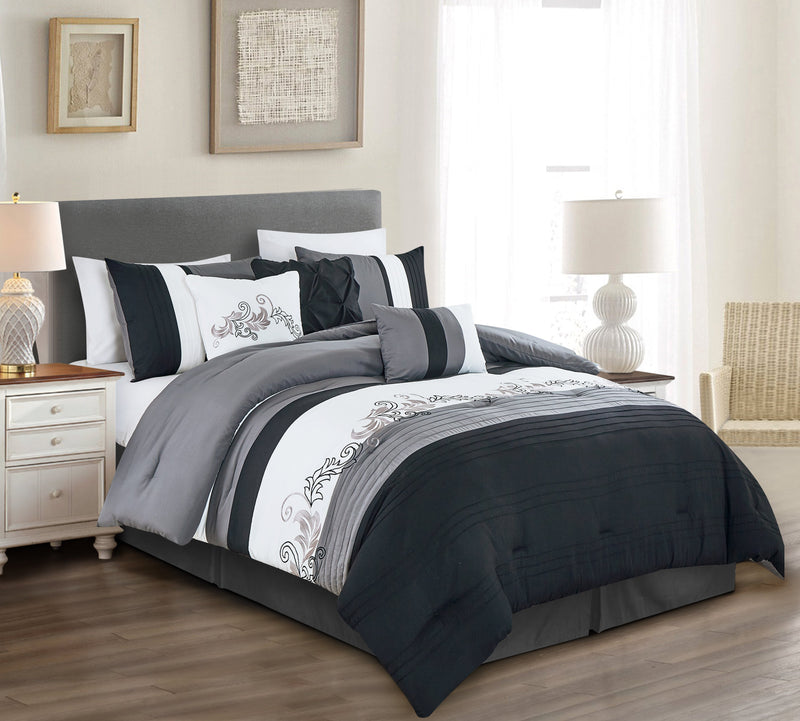 Napa Embroidered Leaves Comforter Set
