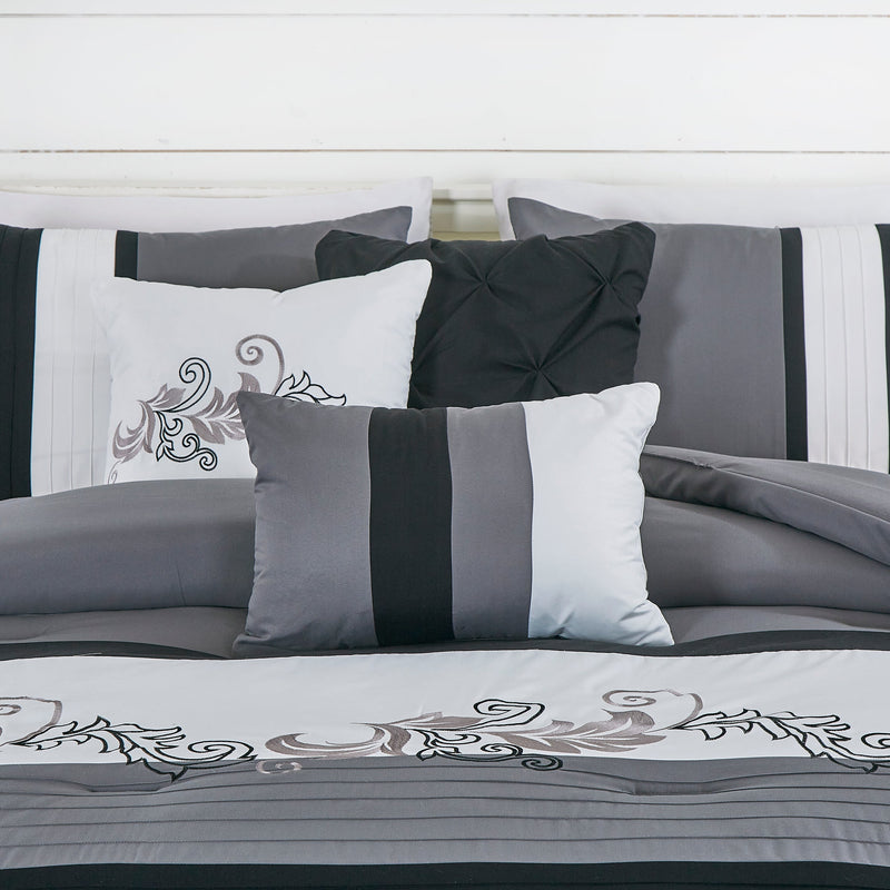 Napa Embroidered Leaves Comforter Set