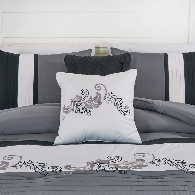 Napa Embroidered Leaves Comforter Set