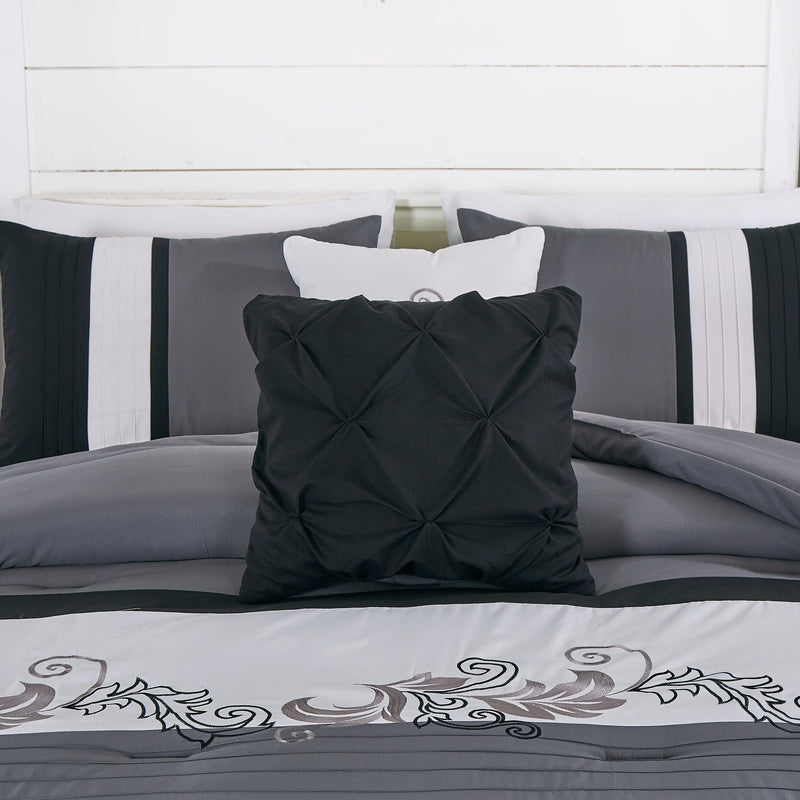 Napa Embroidered Leaves Comforter Set