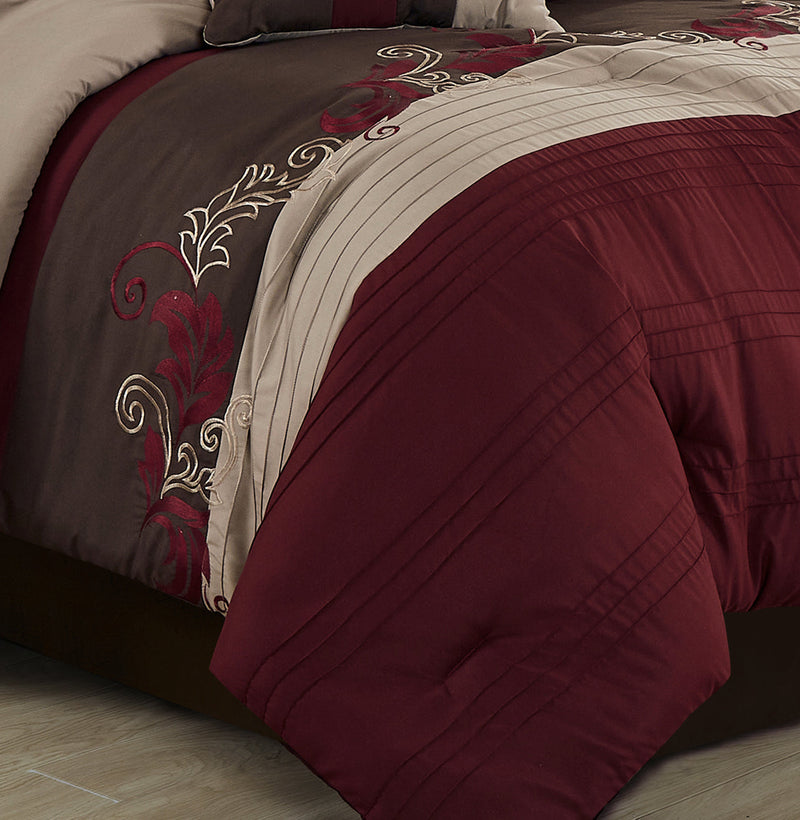 Napa Embroidered Leaves Comforter Set