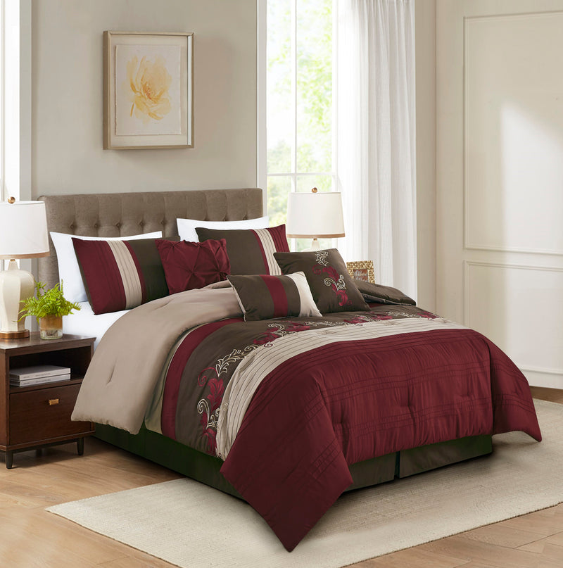 Napa Embroidered Leaves Comforter Set