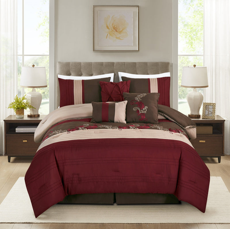 Napa Embroidered Leaves Comforter Set