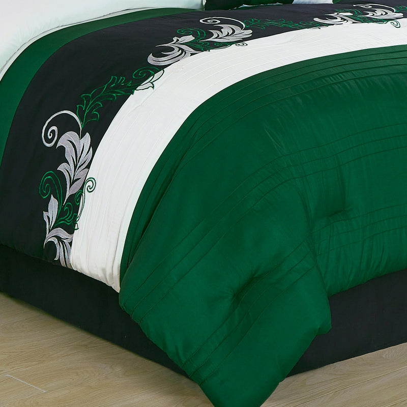 Napa Embroidered Leaves Comforter Set