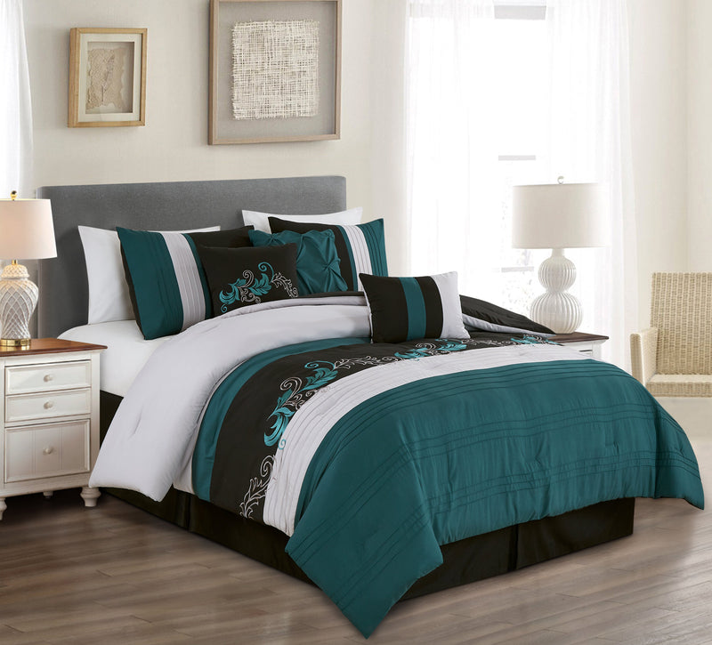 Napa Embroidered Leaves Comforter Set