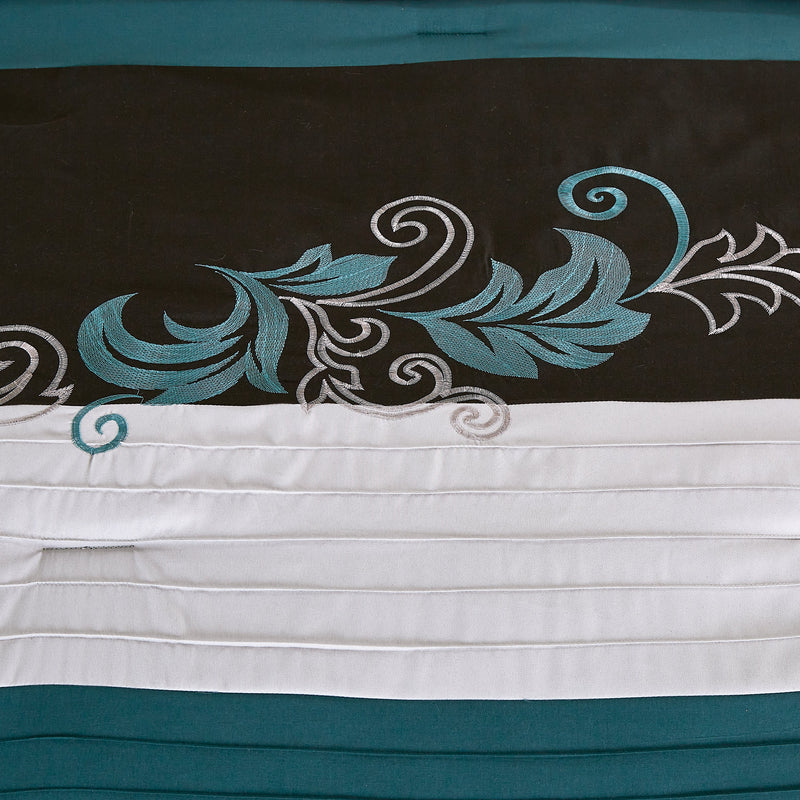 Napa Embroidered Leaves Comforter Set