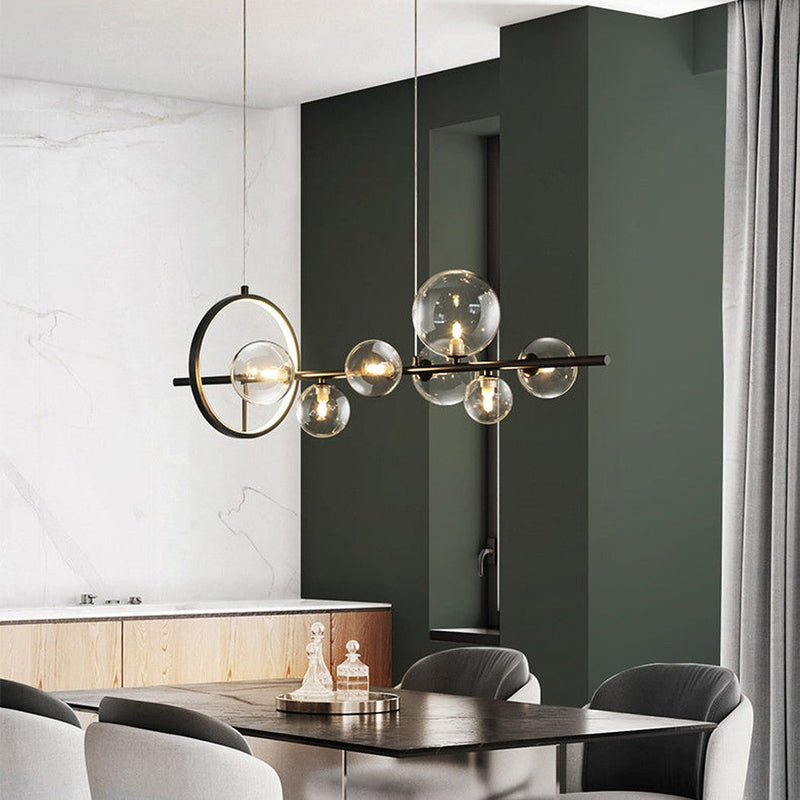 Soho Linear Glass Sphere Pendant Light for Kitchen Island