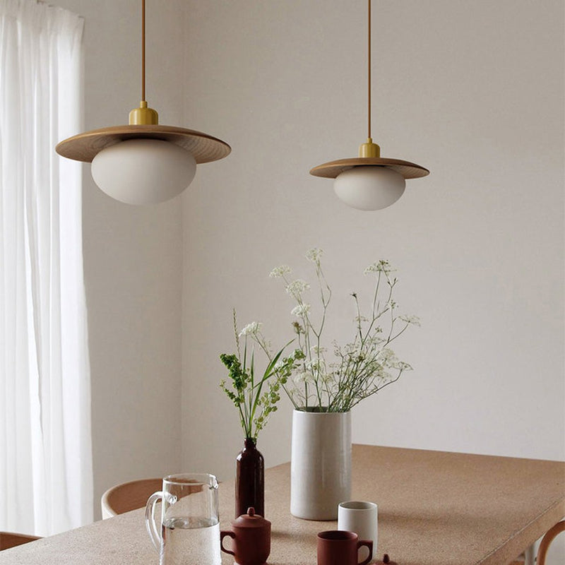 Kato Wooden Disc Pendant Light