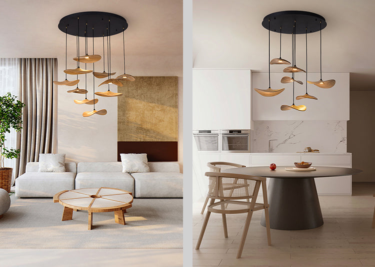 Kintsu Handcrafted Wooden Pendant Light - Wabi Sabi Japandi Style