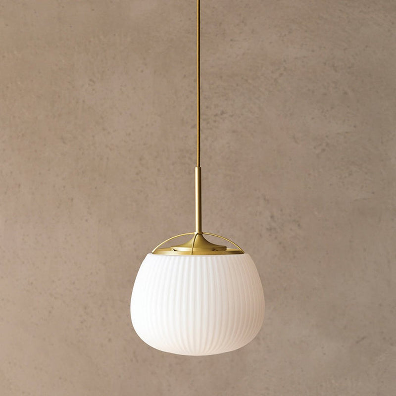 Lenglen Ribbed Glass Pendant Light